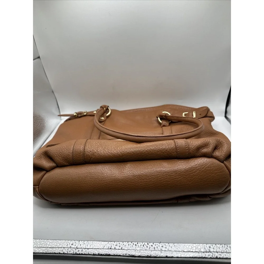 American Factory Brown Leather Satchel Tote Work‎ Travel Bag 12x14